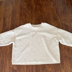 American Eagle Cream Sherpa Pullover